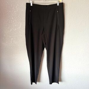 Garnet Hill M ankle, slit black lightweight pants